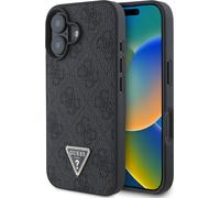GUESS Etui iPhone 16 Strass Triangle Logo Cover Cover noir