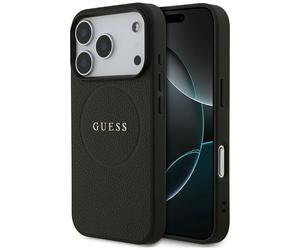 Guess Étui MagSafe en anneau grainé pour iPhone 17 Pro noir