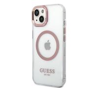 Guess, Étui Magsafe Gold Outline Apple iPhone 14 Plus, Transparent