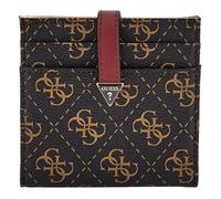 GUESS Étui pour carte de crédit brun foncé brun clair pour femme - Laurel SLG Tab Card Case Brown Logo 292789