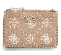 GUESS étui pour Carte de crédit Carrie Logo SLG Credit Card Case Biscotti Logo Beige