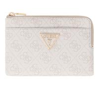 GUESS étui pour Carte de crédit étui à clés Laurel II SLG Key Ring Pouch Bone Logo écru