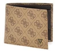 GUESS étui pour Carte de crédit Milano Bifold No Coin Wallet Beige/Brown Marron Clair