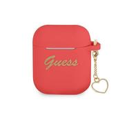 Guess Étui Pour Écouteurs En Caoutchouc Pour Airpods 1 2 Silicone Charm Collection Coeur