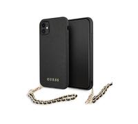 Guess Étui pour iPhone 11, Noir - Saffiano Chain
