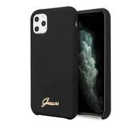 Coque pour Iphone 11 Pro Guess silicone vintage logo noir
