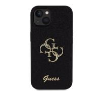 Guess, étui pour iPhone 13 scintillant avec logo en métal, noir