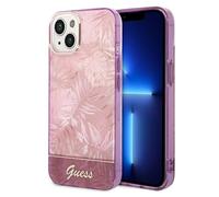 Guess Étui pour iPhone 14 6.1 rose Jungle Collection