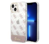 Guess étui pour iPhone 14 Plus 6,7 rose étui rigide 4G Pattern Scrip