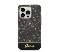 Guess étui pour iPhone 14 Pro 6,1 noir hardcase Bandana Paisley