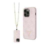 Guess Étui pour iPhone 14 Pro, Rose - Crossbody 4G Metal Logo