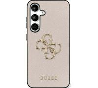 GUESS Étui pour téléphone portable Galaxy S25, Guess Grained Big 4G Small Classic Logo, Beige