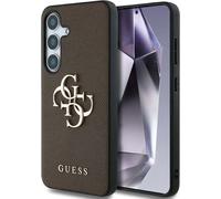 GUESS Étui pour téléphone portable Galaxy S25 Plus, Guess Grained Big 4G Small Classic Logo, Marron
