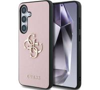 GUESS Étui pour téléphone portable Galaxy S25 Plus, Guess Grained Big 4G Small Classic Logo, Rose