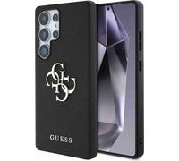 GUESS Étui pour téléphone portable Galaxy S25 Ultra, Guess Grained Big 4G Small Classic Logo, Noir