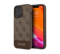 Guess Étui pour téléphone portable GUHCP13XG4GLBR 4G Collection Stripe Marron - iPhone 13 Pro Max
