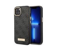Guess Étui pour téléphone portable GUHMP14MU4GPRK 4G Logo Plate Noir pour Magsafe - iPhone 14 Plus
