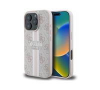 Guess Étui pour téléphone portable GUHMP16LP4RPSP 4G Stripes Rose pour Magsafe - iPhone 16 Pro