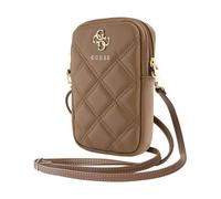 Guess Étui pour téléphone portable GUWBZPSQSSGW Zip Quilted 4G Marron - Universel