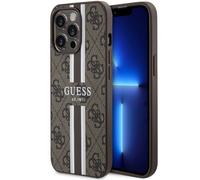 Guess Étui Rigide 4G Imprimé Stripes Magsafe Braun pour Téléphone 13 Pro 6,1 "