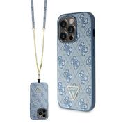 Guess Étui Rigide Crossbody 4G Métal Logo pour IPHONE 15 Pro 6.1 " Bleu