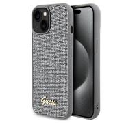 Guess Étui Rigide Disco Métal Écriture pour IPHONE 15 14 13 6,1 " Argent