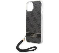 Guess Étui Rigide Noir Print Strap Collection pour IPHONE 14 6,1 "