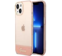 Guess Étui Rigide or Rose Contour Translucide pour IPHONE 14 6,1 "