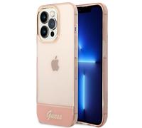 Guess Étui Rigide or Rose Contour Translucide pour IPHONE 14 Pro 6,1 "