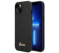 Guess Étui Rigide Paillettes Écriture Noir pour IPHONE 14 Plus 6,7 "