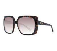 Guess Factory Lunettes de soleil carrées en plastique avec logo strass, La Havane Foncée, Taille unique