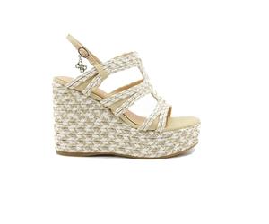 Guess, Femme, Chaussures, Beige, Taille: 39 EU Sandale compensée