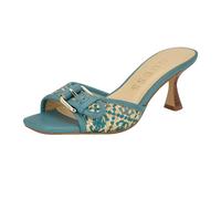 GUESS Femme Dista Sandale à Talon, Logo Bleu Clair 450, 35 EU