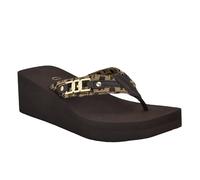 GUESS Femme Ediva Sandale cale, Marron 201, 38.5 EU