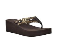 GUESS Femme Ediva Sandale cale, Marron 201, 38.5 EU