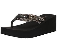 Guess Femme Ediva Sandale cale, Noir 001, 37.5 EU