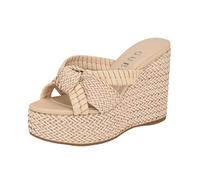 GUESS Femme Eveh Sandale cale, Beige 110, 36 EU