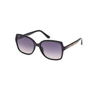 Guess Femme GU00100 01B Lunettes de soleil Injecté Noir Fumée Carré Normale Ombré