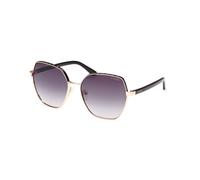 Guess Femme GU00108 05B Lunettes de soleil Métal Noir Fumée Géométrique Normale