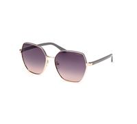 Guess Femme GU00108 32B Lunettes de soleil Métal Or Fumée Géométrique Normale