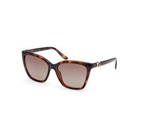 Guess Femme GU00191 52H Lunettes de soleil Injecté Havana Marrone Carré Polarisé Sfumato