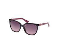Lunettes Guess Round Injected noir grenat avec verres à effet miroir violet femme