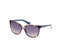 Guess Femme GU7864 92B Lunettes de soleil Injecté Bleu Fumée Ronde Normale Ombré