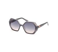 Lunettes Guess GU7879 gris avec verres à effet miroir bleu femme