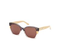 Guess Femme GU7912 41E Lunettes de soleil Injecté Jaune Marron Papillon Normale