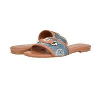 GUESS Femme Hammi Sandale Plate, Bleu Denim 420, 39 EU