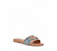 GUESS Femme Hammi Sandale Plate, Blue Denim 420, 41 EU