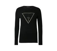 GUESS Femme Maillot à col rond Viscose W6RR49Z2NQ2, Noir , XXL