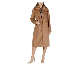 Guess, Femme, Manteaux, Beige, Taille: 44 FR Karole Fur Collar Coat
