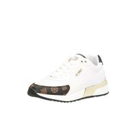 GUESS Femme Moxea Baskets, White Brown Ochra, 41 EU